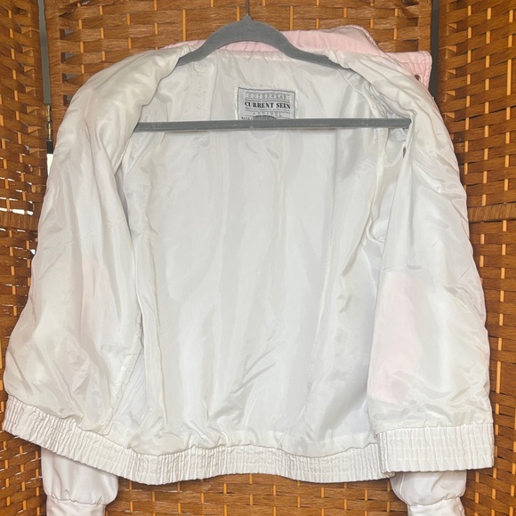 💰💰 Women's White with Pink trim Bomber Jacket - Picture 8 of 8